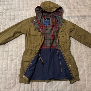 Penfield Khaki Jacket with Red Plaid Lining